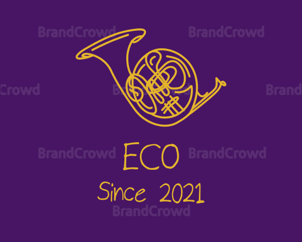 Golden Musical Trumpet Logo