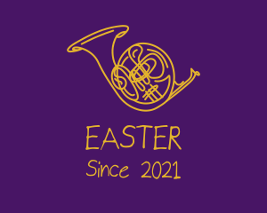Doodle - Golden Musical Trumpet logo design