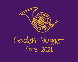 Golden Musical Trumpet  logo design