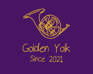 Golden Musical Trumpet  logo design