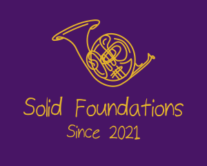 Drumline - Golden Musical Trumpet logo design