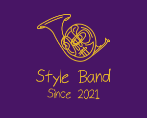 Golden Musical Trumpet  logo design