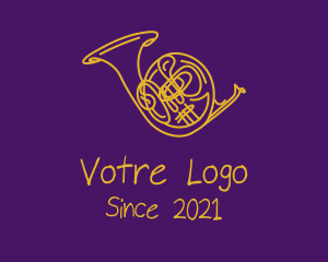 Aerophone - Golden Musical Trumpet logo design