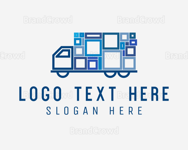 Logistics Courier Truck Logo