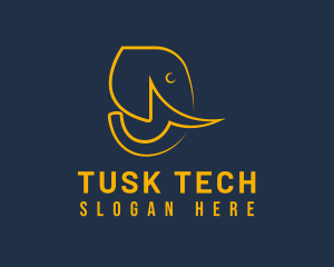 Tusk - Wild Elephant Safari logo design