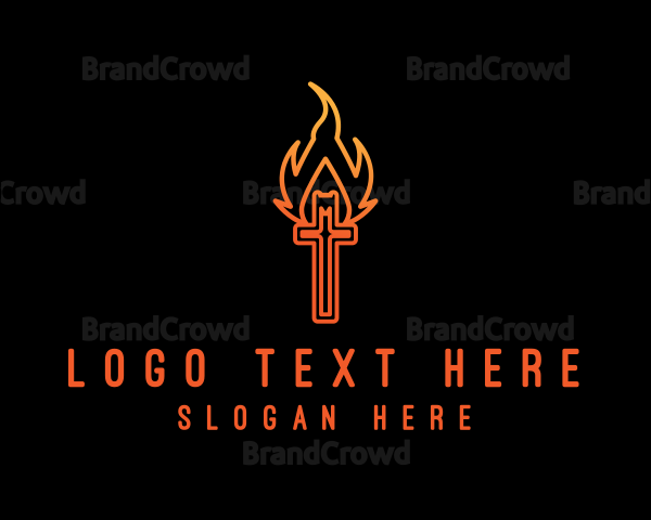 Holy Crucifix Flame Logo