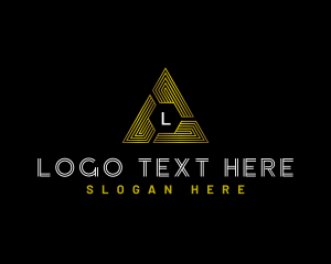 Bitcoin - Tech Pyramid Triangle logo design