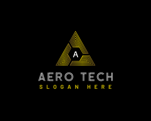 Tech Pyramid Triangle logo design