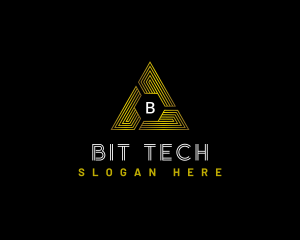 Tech Pyramid Triangle logo design