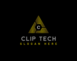 Tech Pyramid Triangle logo design