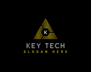 Tech Pyramid Triangle logo design