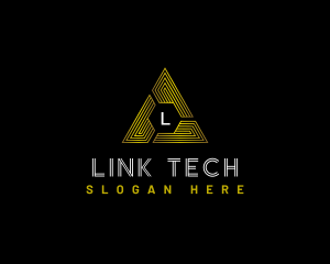 Tech Pyramid Triangle logo design