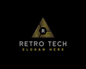 Tech Pyramid Triangle logo design