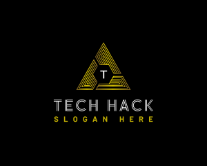 Tech Pyramid Triangle logo design