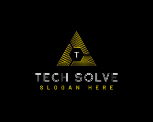 Tech Pyramid Triangle logo design