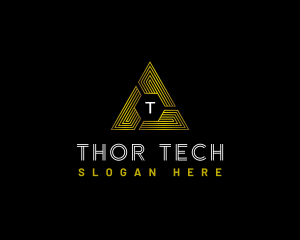 Tech Pyramid Triangle logo design