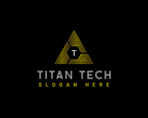 Tech Pyramid Triangle logo design