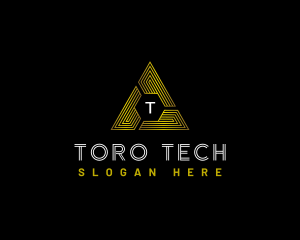 Tech Pyramid Triangle logo design