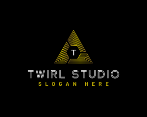 Tech Pyramid Triangle logo design