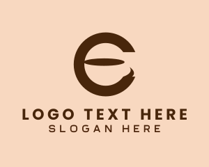Negative Space - Brown Coffee Letter C logo design