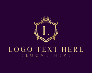 Luxury - Moon Crown Shield logo design