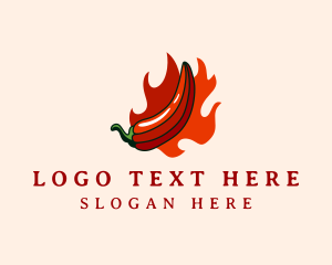 Spicy - Flaming Hot Chili logo design