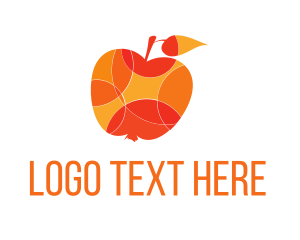 Orange Sun - Summer Apple Fruit logo design