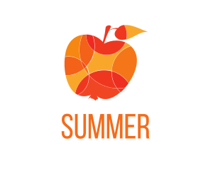 Summer Apple Fruit logo design