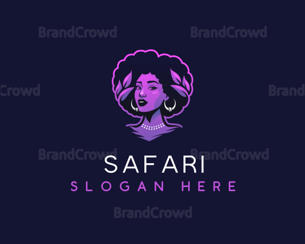 Afro Woman Beauty Logo