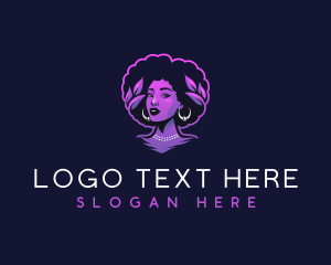 Afro Woman Beauty Logo