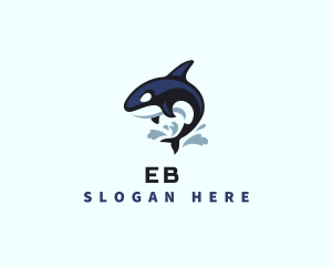 Lazy - Orca Whale Splash logo design