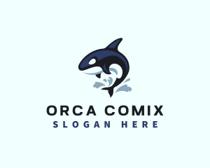 Orca Whale Splash logo design