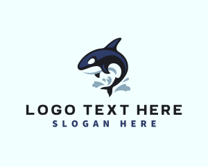 Marine - Orca Whale Splash logo design
