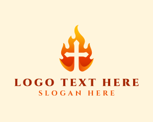 Religion - Religion Fire Cross logo design
