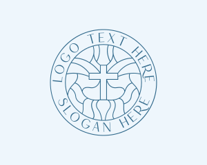 Worship - Church Cross Religion logo design
