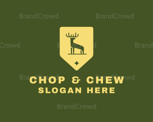 Deer Shield Badge Logo