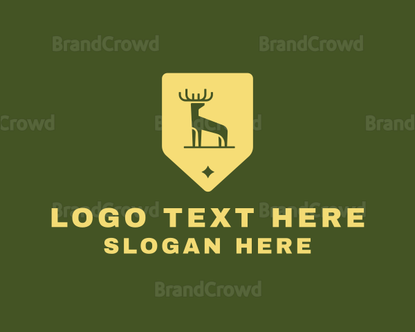 Deer Shield Badge Logo