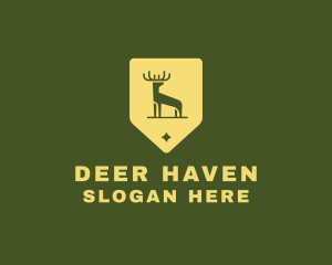 Deer - Deer Shield Badge logo design