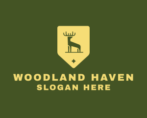 Deer Shield Badge logo design