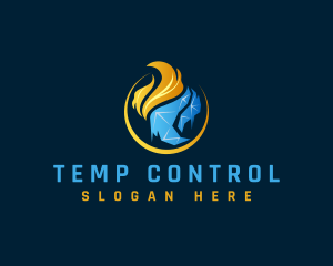 Thermostat - Flaming Cold Fire Thermostat logo design