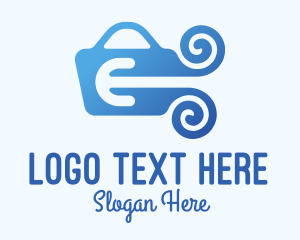 Shopping Cart - Blue Windy Bag logo design