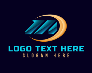 Emblem - Metallic Emblem Letter M logo design
