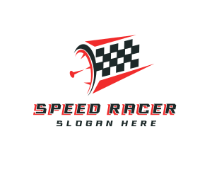 Racecar - Speedometer Fast Race logo design
