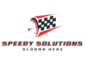 Fast - Speedometer Fast Race logo design