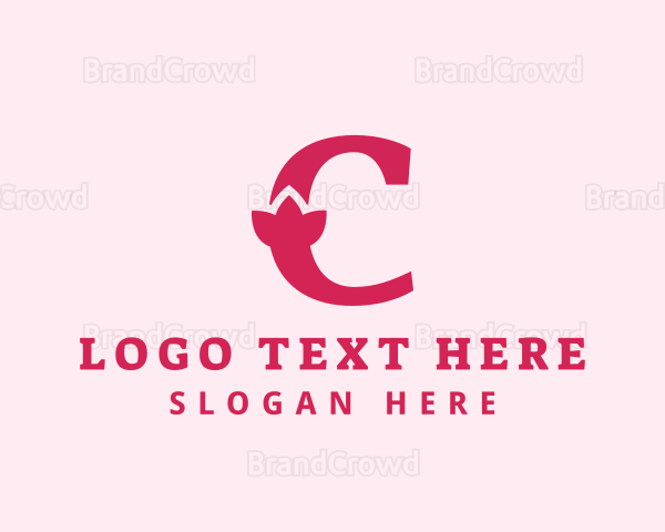 Pink Letter C Flower Logo