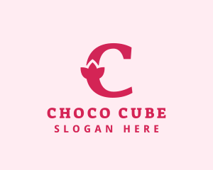 Pink Letter C Flower  logo design