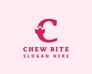 Pink Letter C Flower  logo design