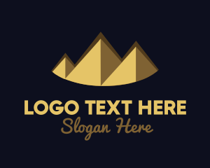 Egyptian - Gold Pyramid Peak logo design