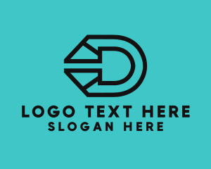 Letter D - Mechanical Construction Engineering logo design
