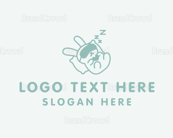 Sleepy Bunny Rabbit Logo